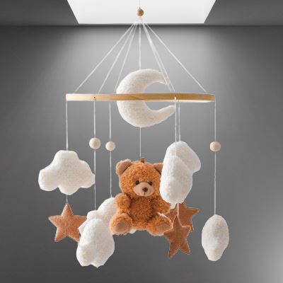 Mobile en Bois Bébé - WoodenCribBell™ - Oursson - Bonne Nuit Bébé