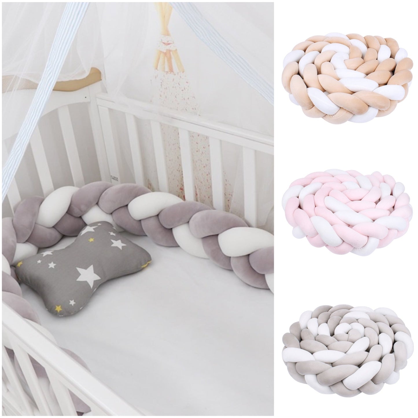 Tour de Lit Bebe - CozyKnot2™ - 2 Couleurs - Bonne Nuit Bébé
