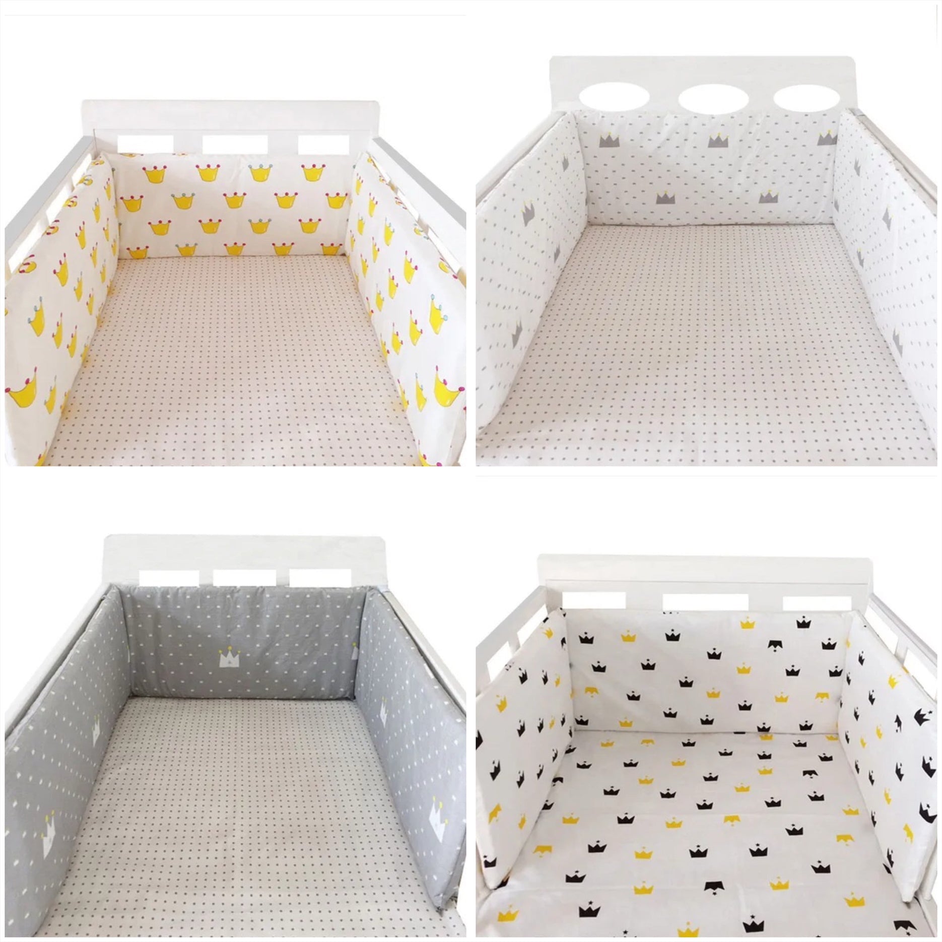 Tour de lit pare - chocs - BabyProtection™ - Couronnes - Bonne Nuit Bébé