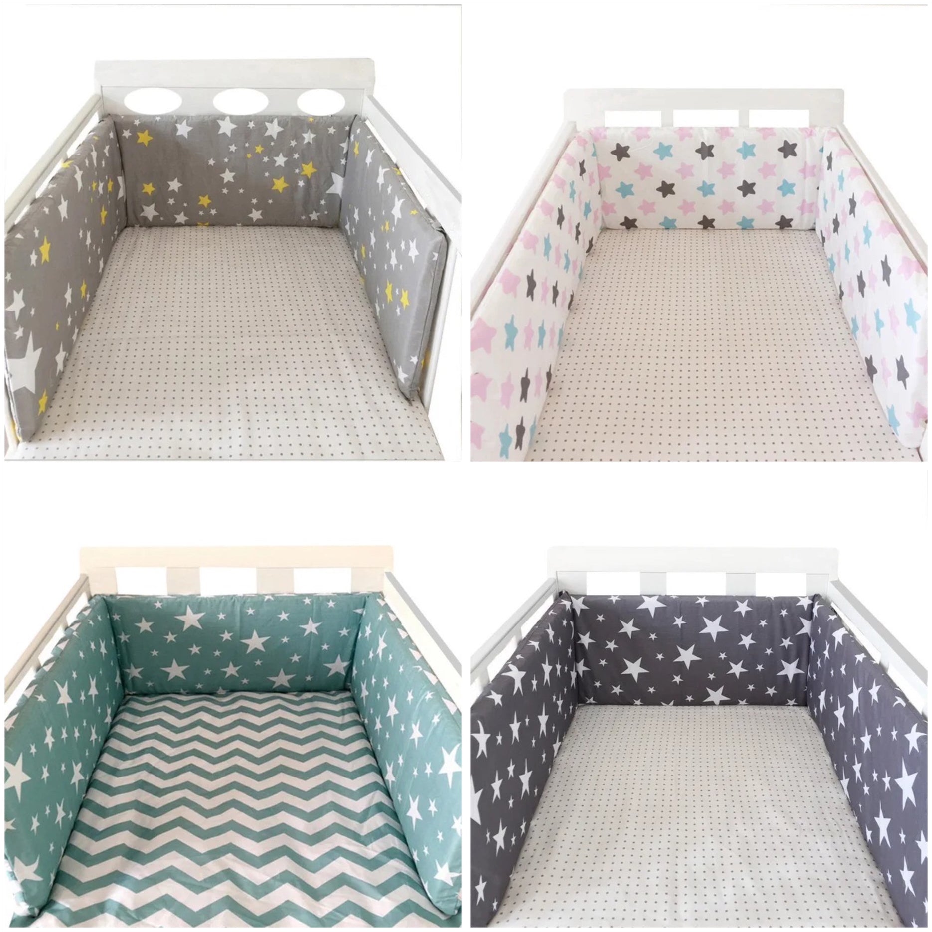 Tour de lit pare - chocs - BabyProtection™ - Étoiles - Bonne Nuit Bébé